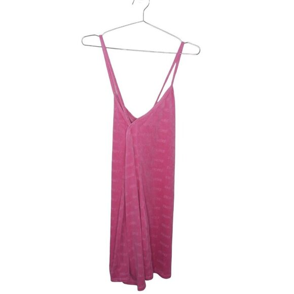 NWT SKIMS Pink Logo Velour Mini Dress LIMITED EDITION SZ 2X - Picture 7 of 9